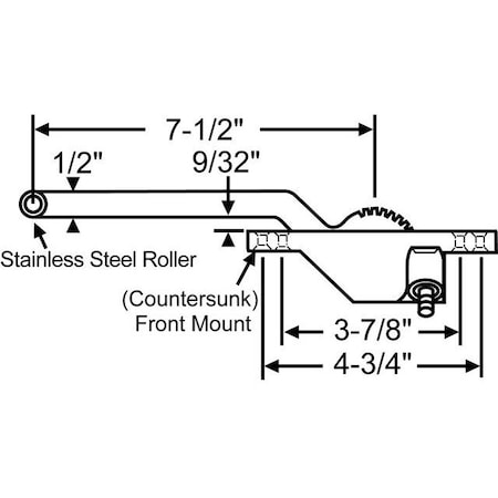 Strybuc TRUTH'S RH OPERATOR 7 1/2" ARM 36-324-8